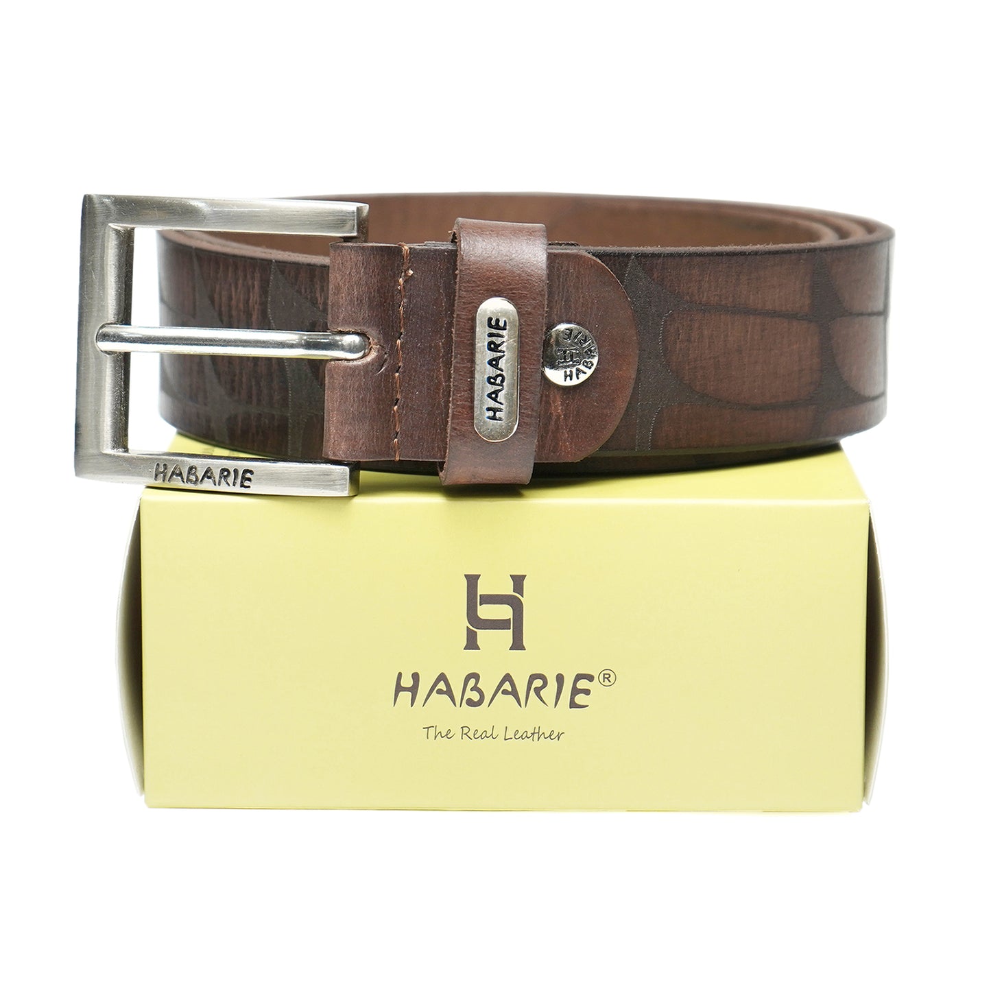 Handmade Laser Print Belt 724-Brown