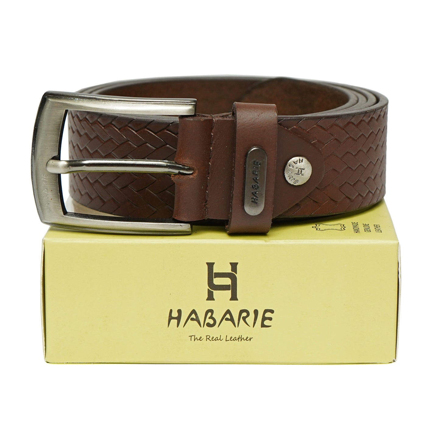 Premium Leather Embossed Classic Belt 705-Tan