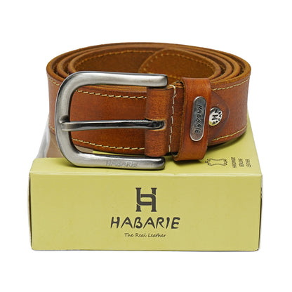 Handmade Belt with stitching 702-YELLOW