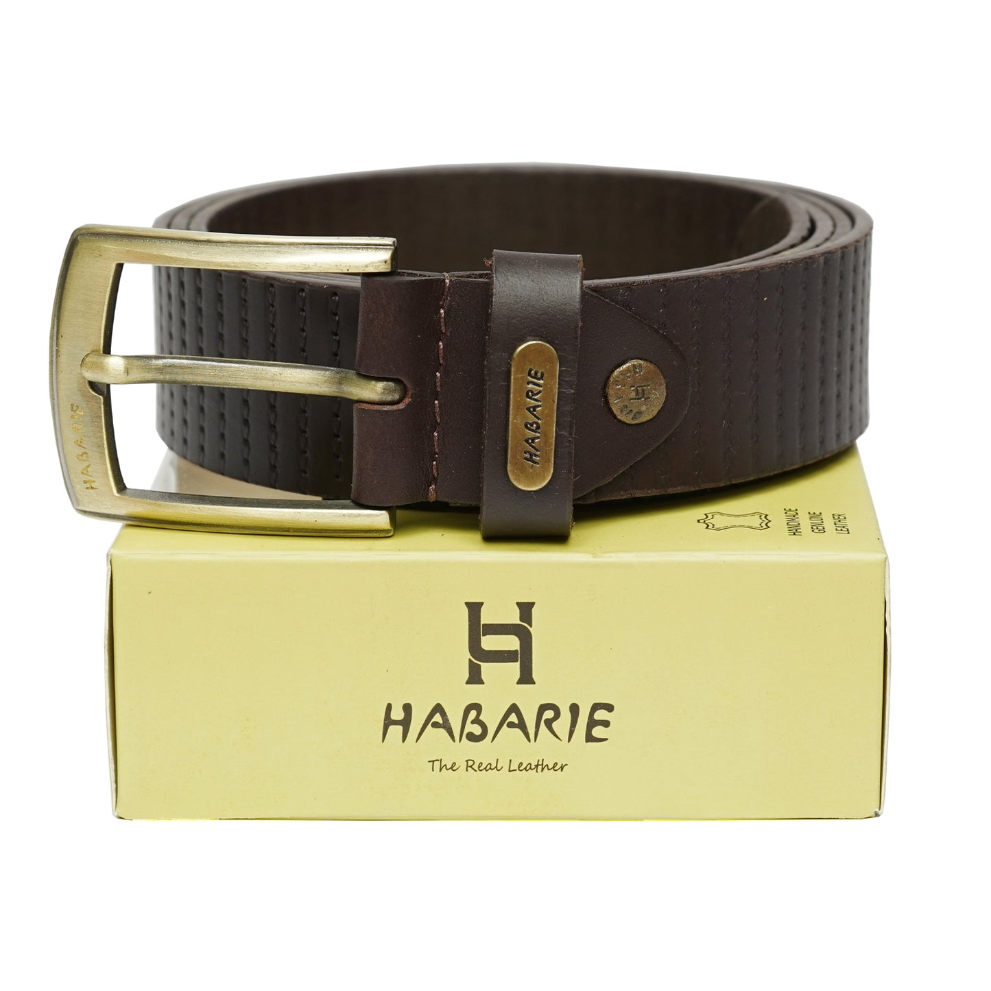 Premium Leather Embossed Classic Belt 706-Brown