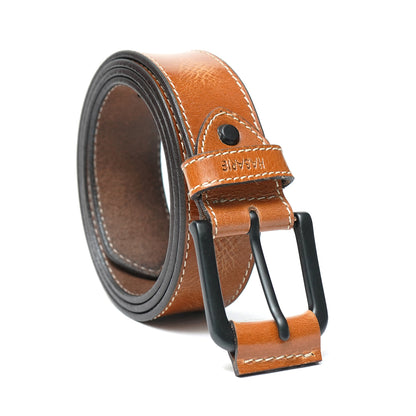 Handmade Classic Textured Belt 743-Tan