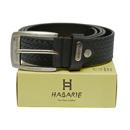 Premium Leather Embossed Classic Belt 705-Black