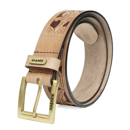 HAND-CARVED Premium Leather Belt 738