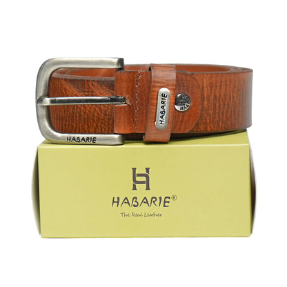 HandmadeTextured Belt 723-Tan