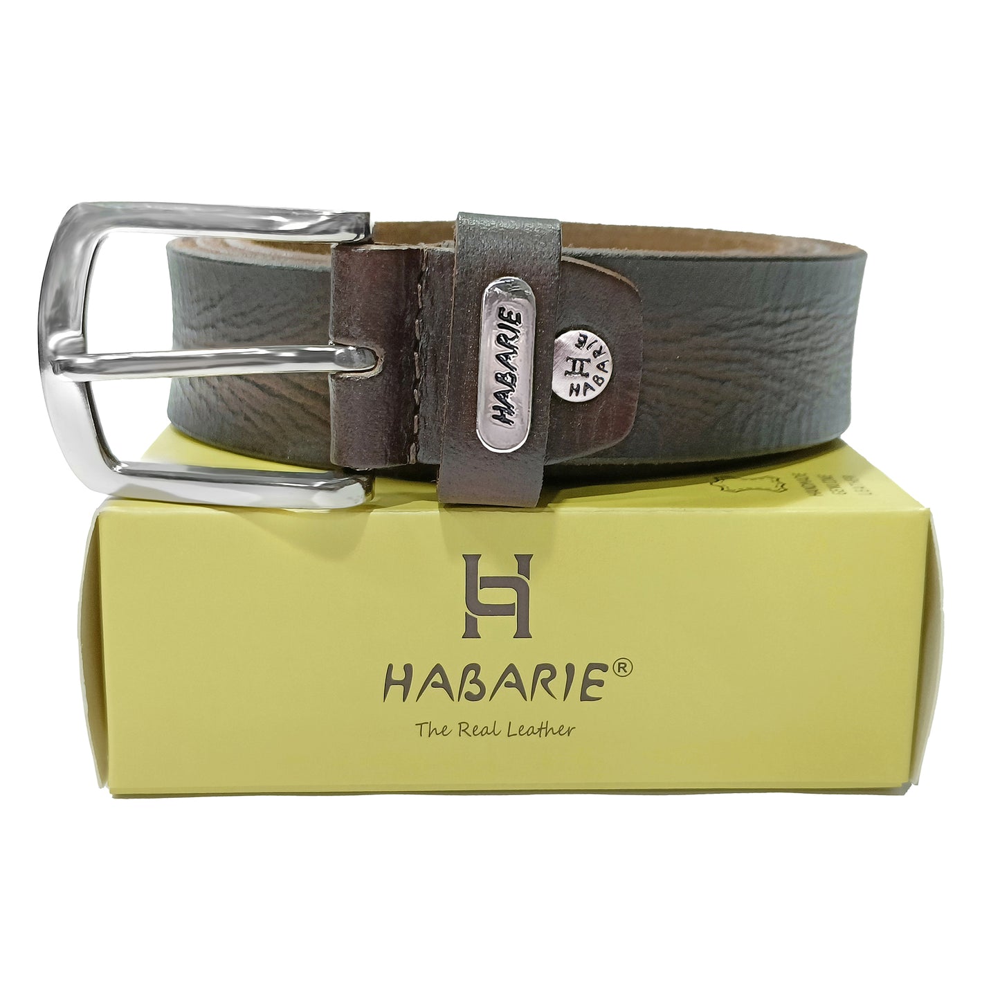 HandmadeTextured Belt 733-Brown