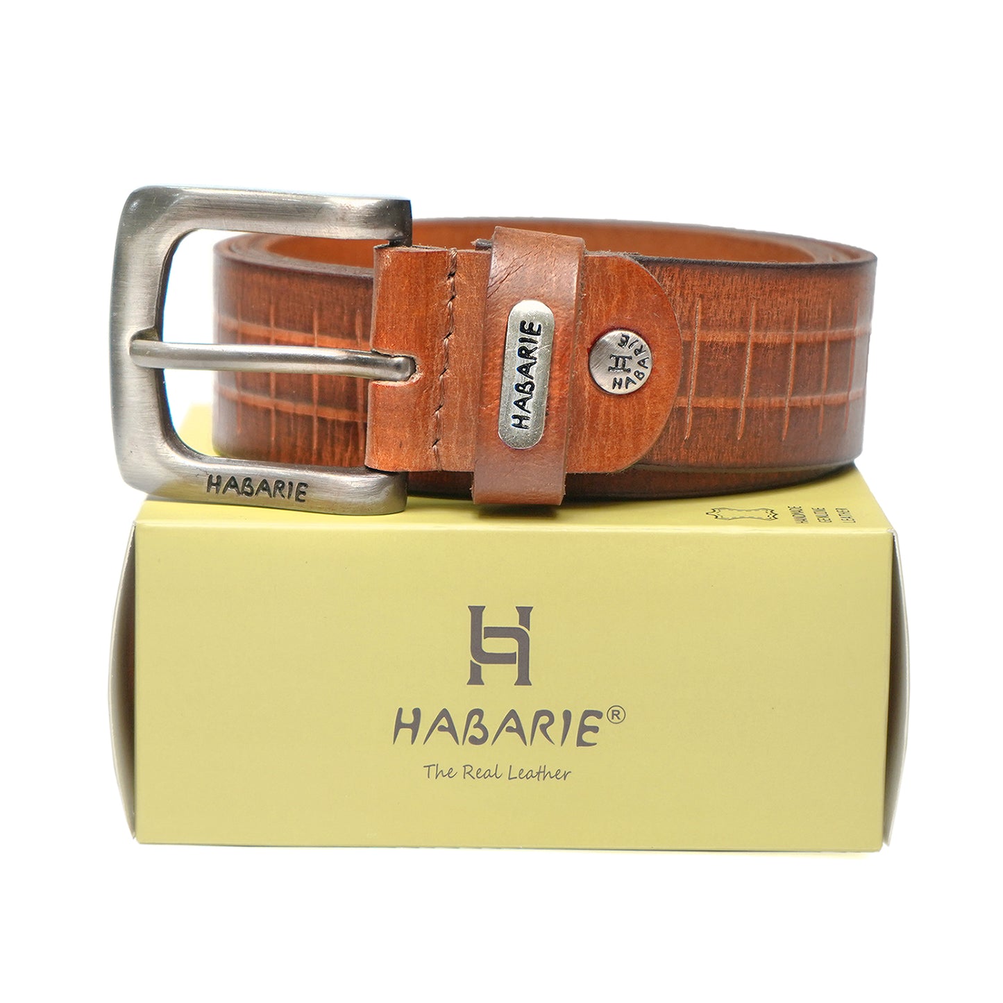 Handmade Belt with stitching 721-Tan