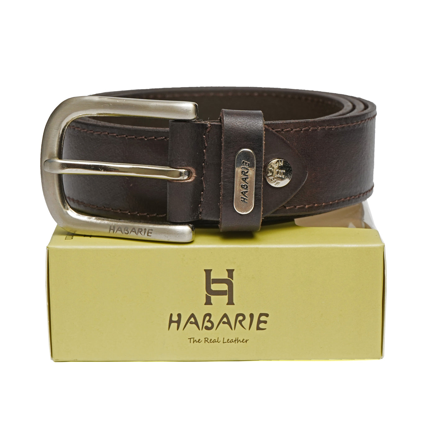 Handmade Belt with stitching 702-Brown