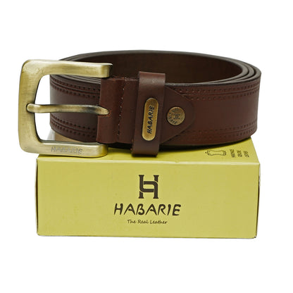 Premium Leather Embossed Classic Belt 704-TAN