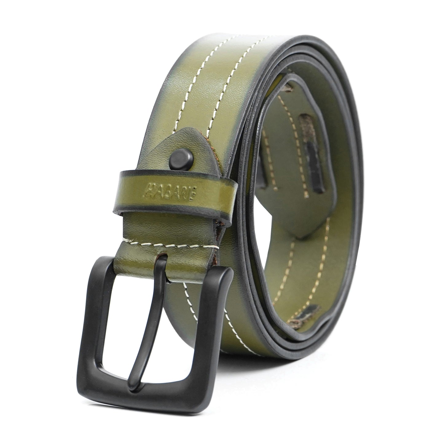 Handmade Classic Textured Belt 745-Green