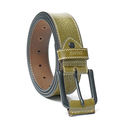 Handmade Classic Textured Belt 743-Green