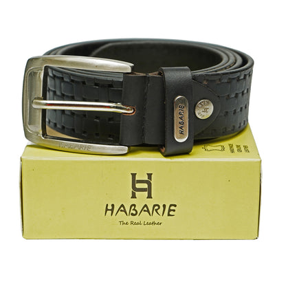 Premium Leather Embossed Classic Belt 708-Black