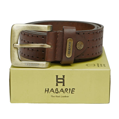 Premium Leather Embossed Classic Belt 708-Tan