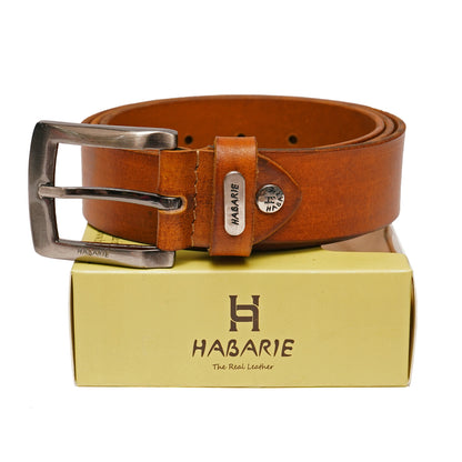 Premium Leather Handmade Classic Belt 703-YELLOW