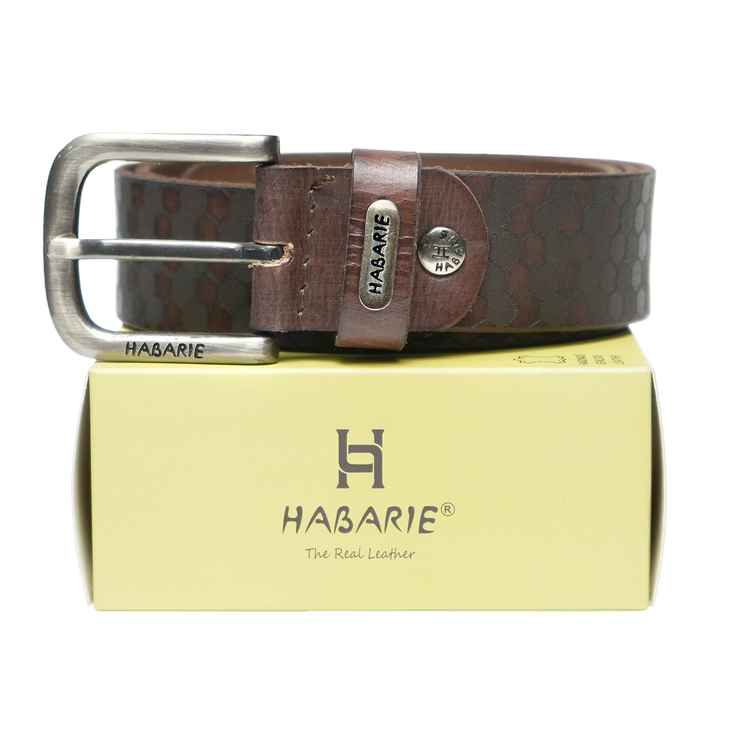 Handmade Laser Print Belt 726-Brown