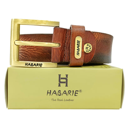 HandmadeTextured Belt 731-Tan