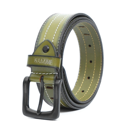 Handmade Classic Textured Belt 744-Green