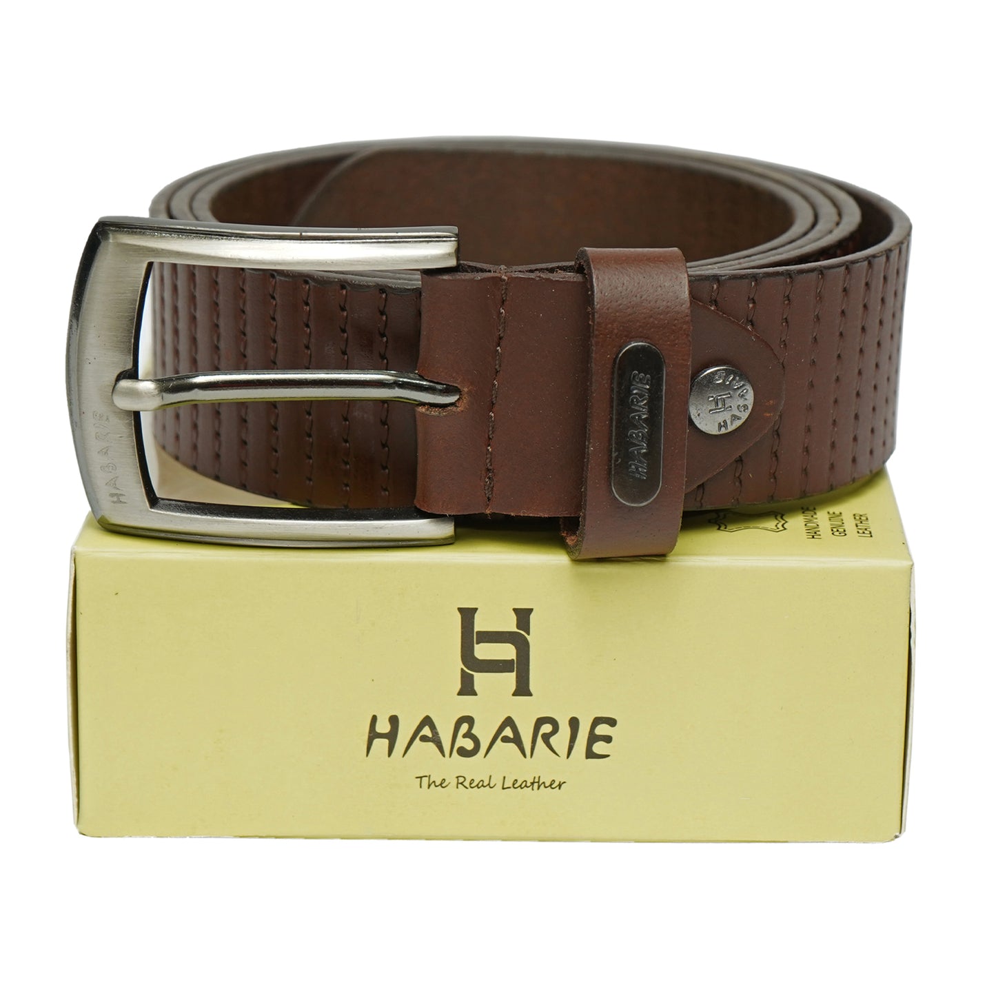 Premium Leather Embossed Classic Belt 706-Tan