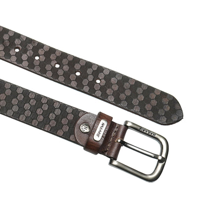 Handmade Laser Print Belt 726-Brown