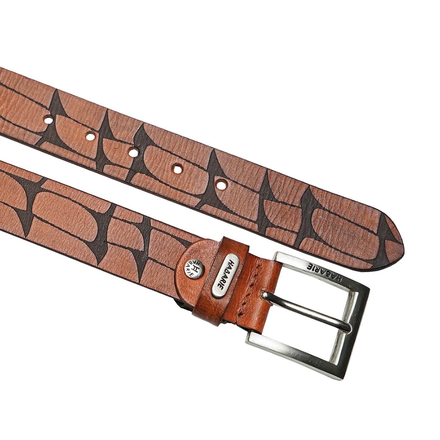 Handmade Laser Print Belt 724-Tan