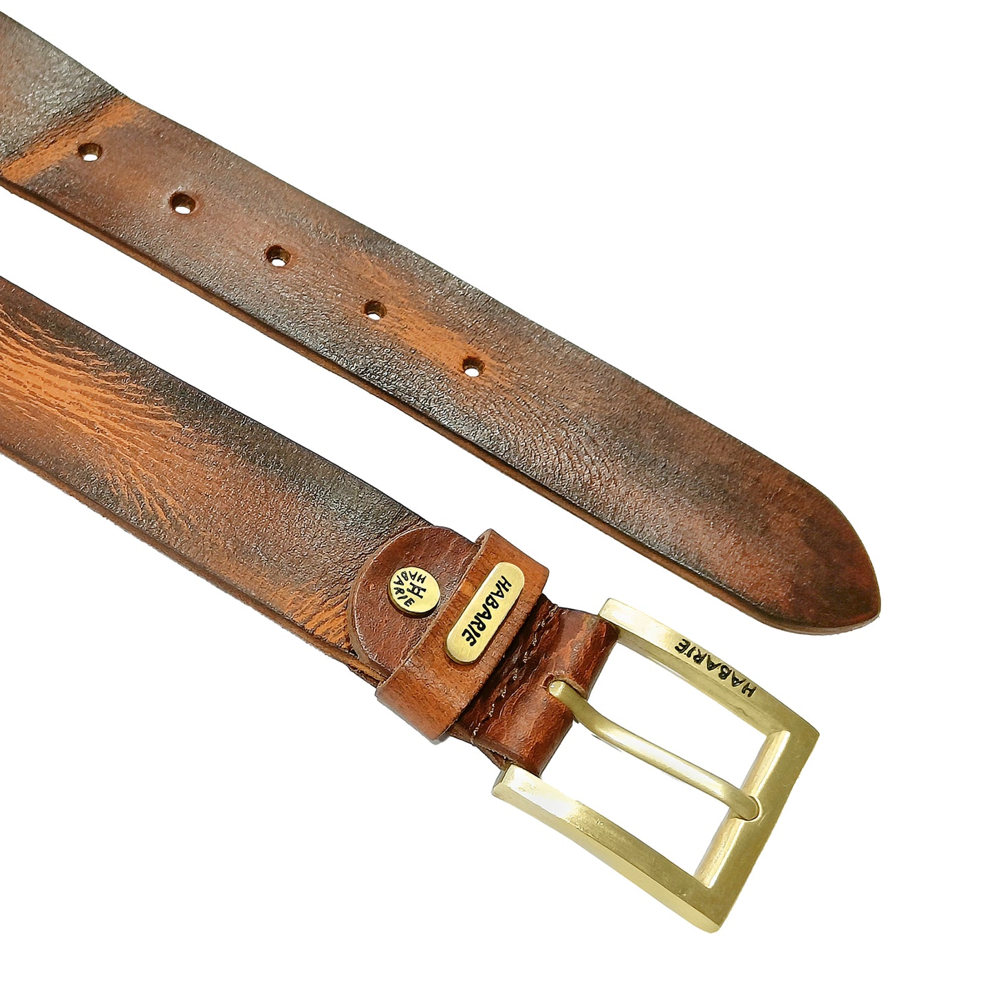 HandmadeTextured Belt 731-Tan