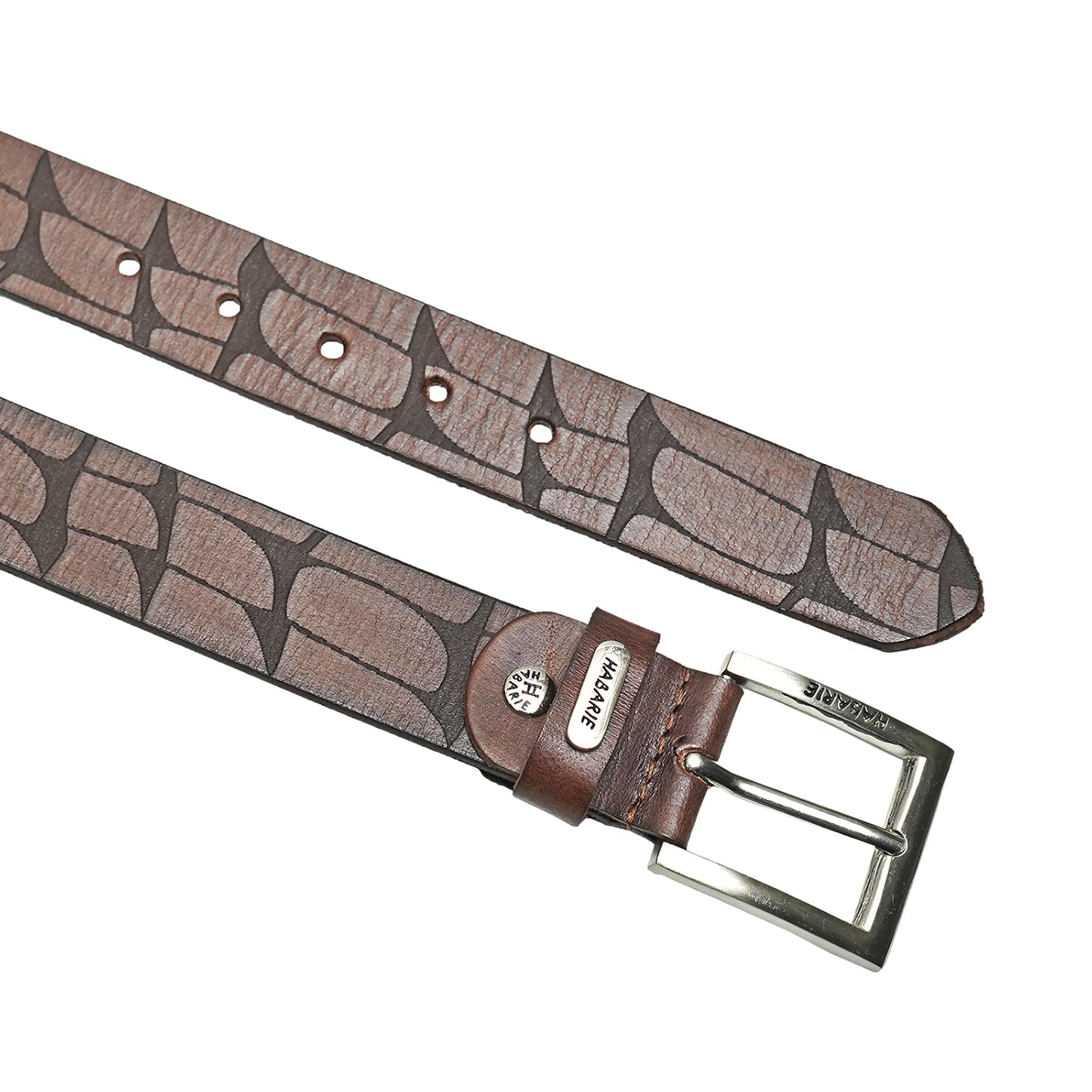 Handmade Laser Print Belt 724-Brown