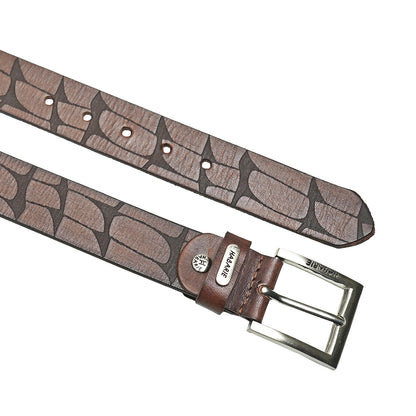 Handmade Laser Print Belt 724-Brown