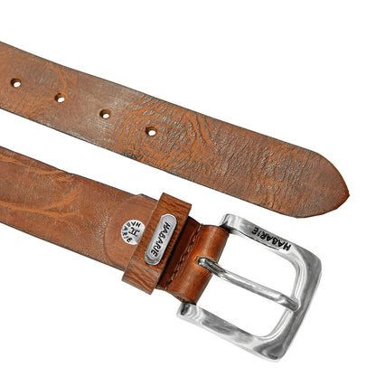 HandmadeTextured Belt 732-Tan