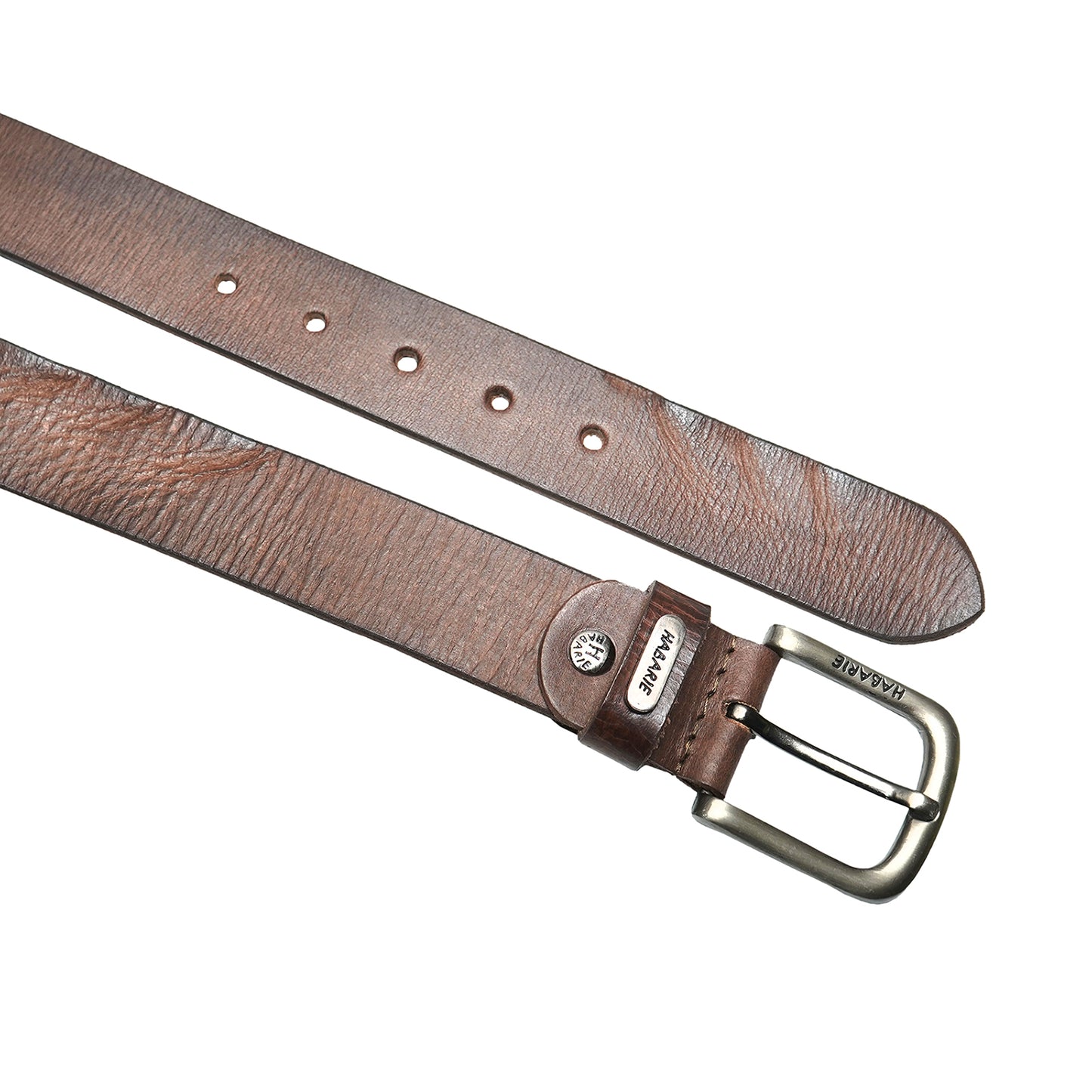 HandmadeTextured Belt 723-Brown