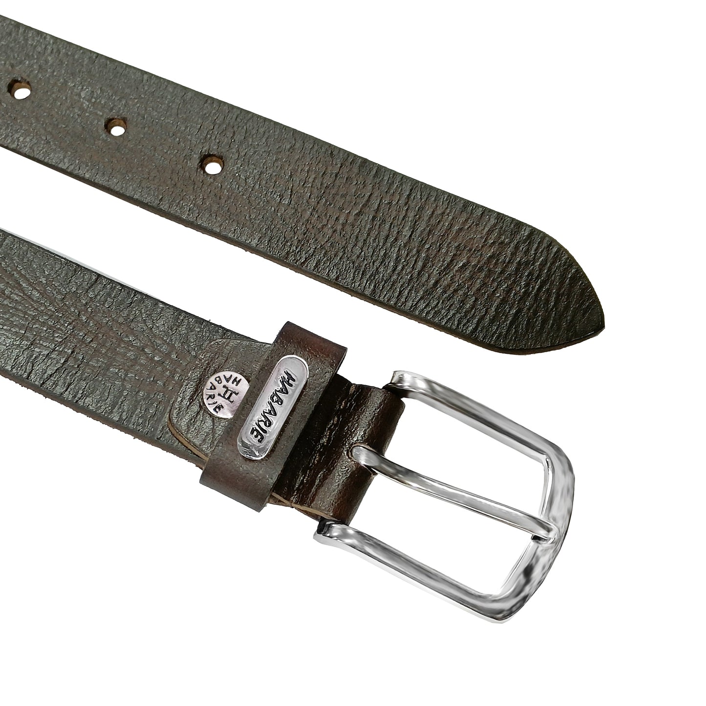 HandmadeTextured Belt 733-Brown