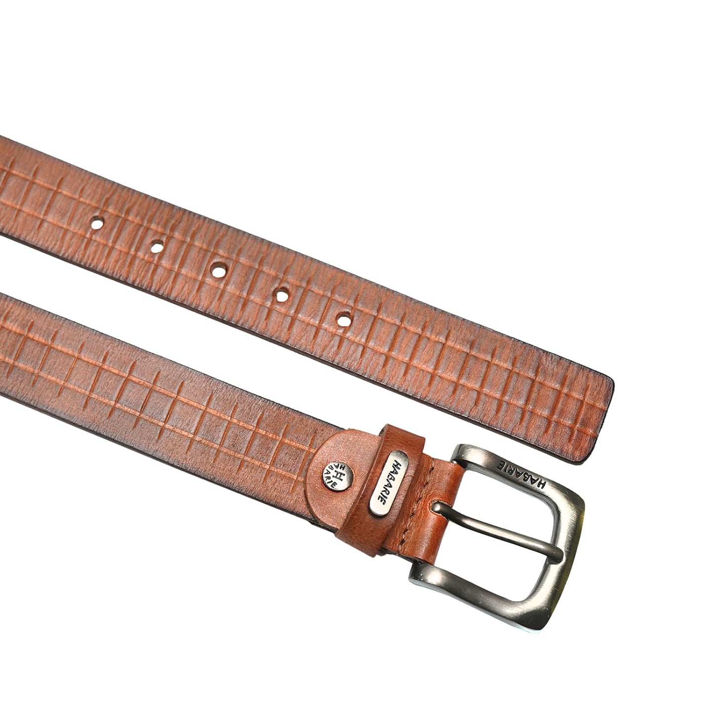 Handmade Belt with stitching 721-Tan