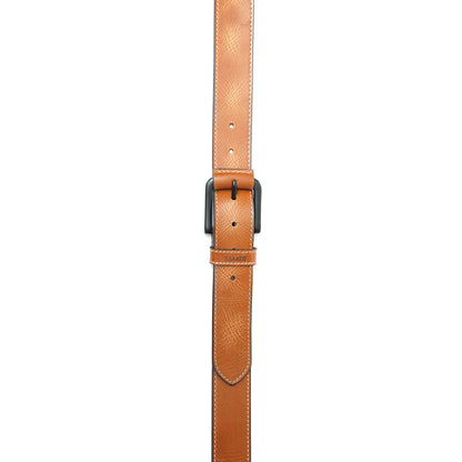 Handmade Classic Textured Belt 743-Tan