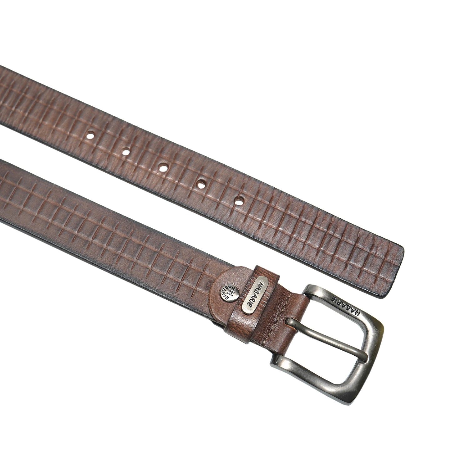 Handmade Belt with stitching 721-Brown