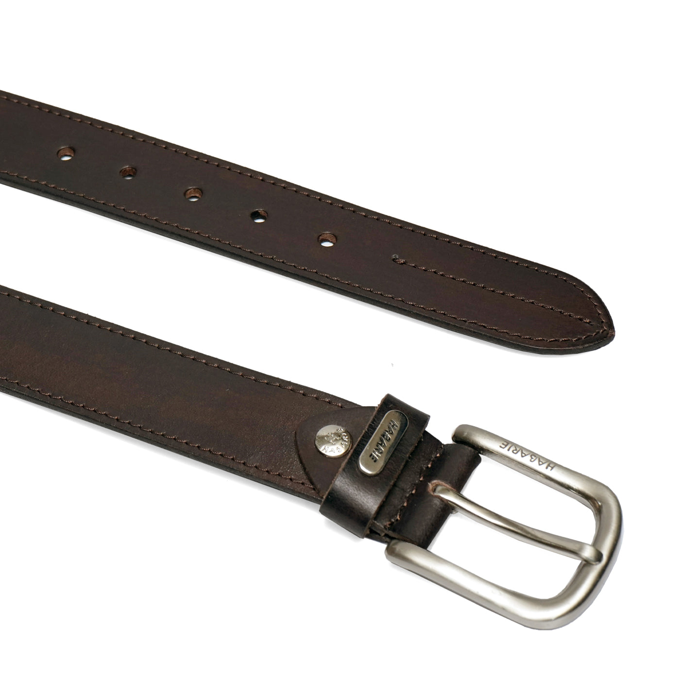 Handmade Belt with stitching 702-Brown