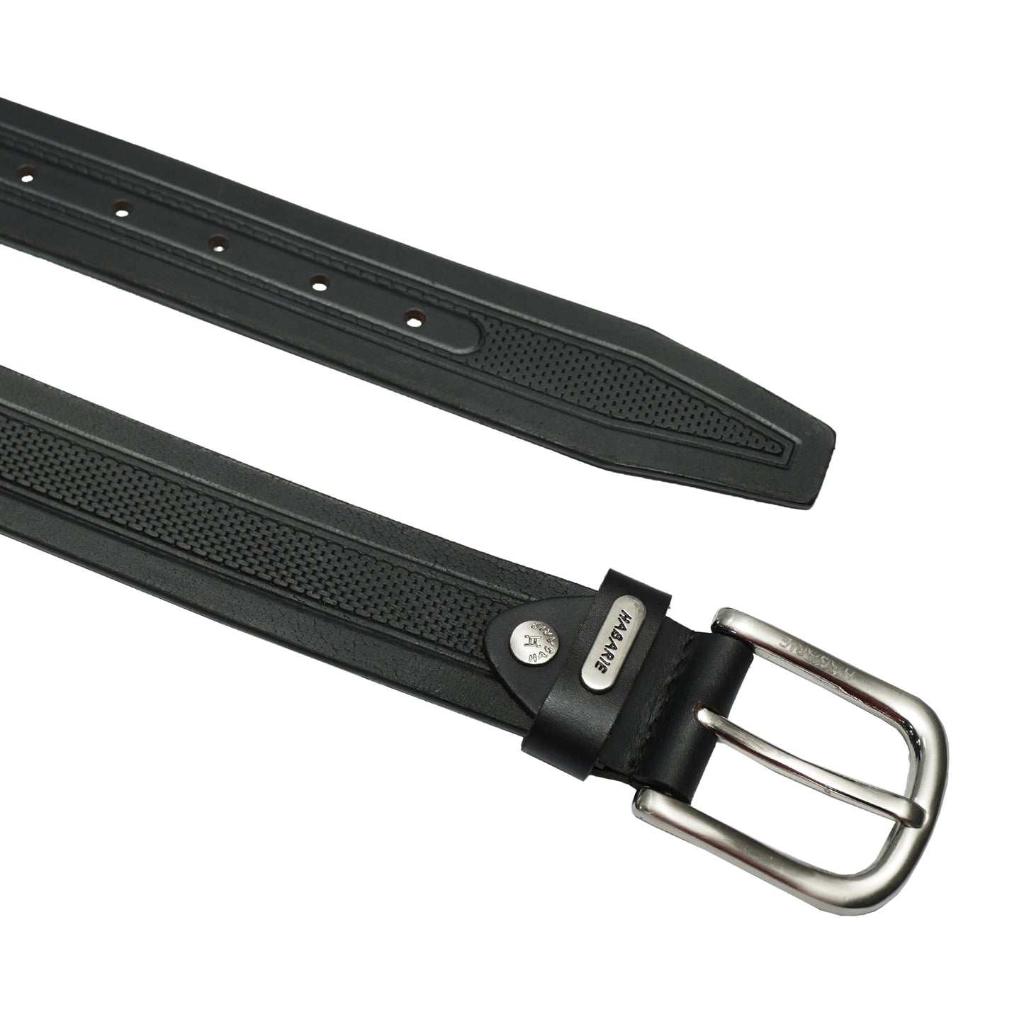 Premium Leather Embossed Classic Belt 709-Black