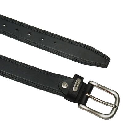 Premium Leather Embossed Classic Belt 707-Black