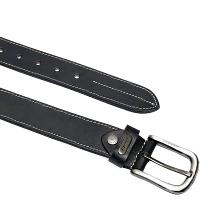 Handmade Belt with stitching 702-Black