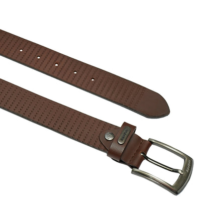 Premium Leather Embossed Classic Belt 706-Tan