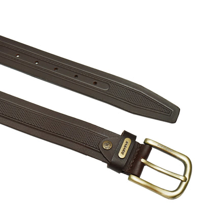 Premium Leather Embossed Classic Belt 709-Brown