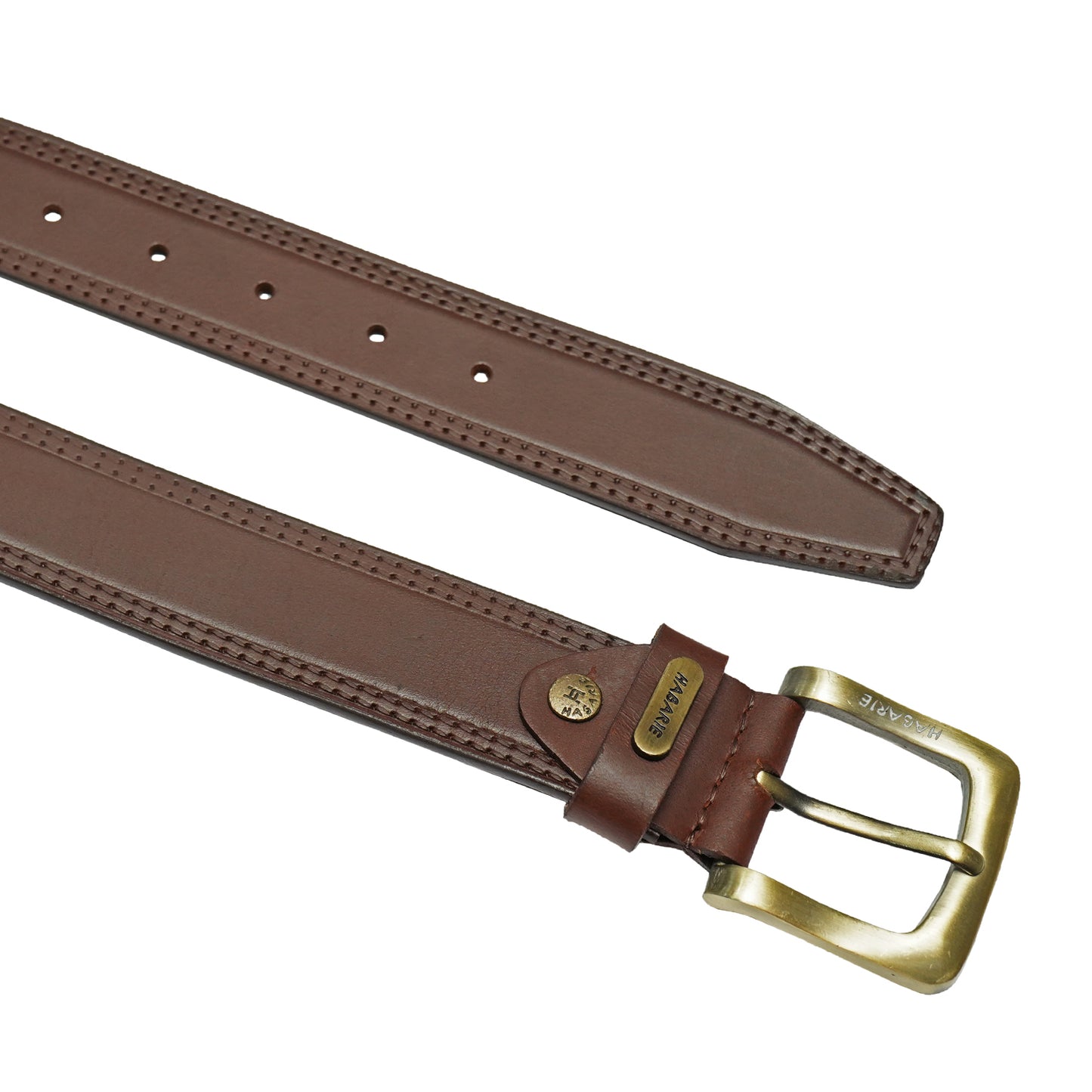 Premium Leather Embossed Classic Belt 707-Tan