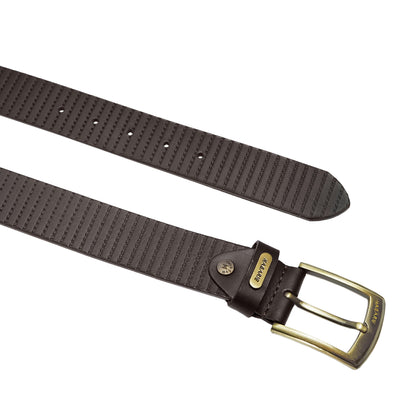 Premium Leather Embossed Classic Belt 706-Brown