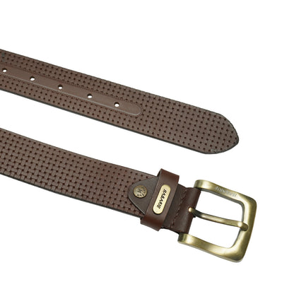 Premium Leather Embossed Classic Belt 710-Tan