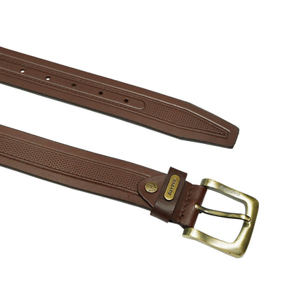 Premium Leather Embossed Classic Belt 709-Tan