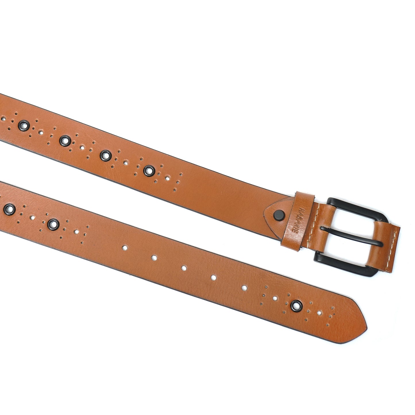 Handmade Classic Belt with Studs 741-Tan